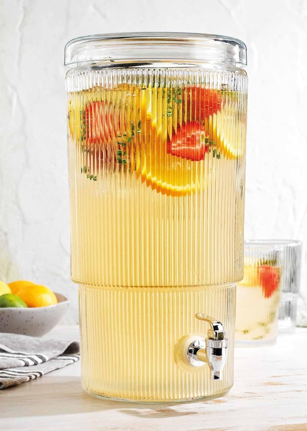 2-PACK Capri Drink Dispenser - Glass Beverage Dispenser, 100% Leakproof Spigot Perfect For Parties