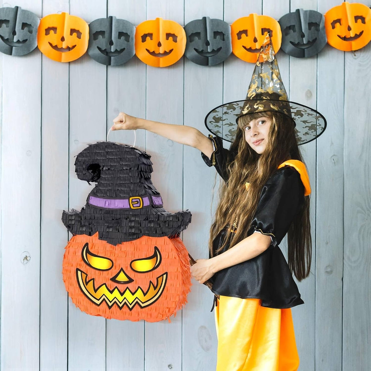 WERNNSAI Halloween Pumpkin Piñata - Wicked Pumpkin Pinata Halloween Jack O Lantern decorations for