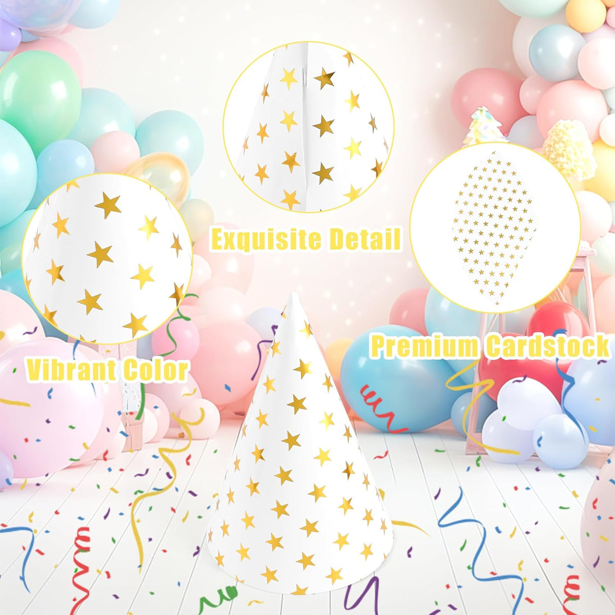 CANREVEL Party Hats for Kids and Adults, Party Headwear, Happy Birthday Hats, Birthday Party