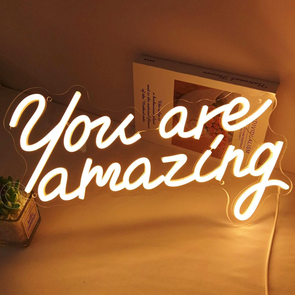 SYLHOME You Are Amazing Led Neon Light Sign Girls Bedroom Kids Room Wall Decor Sign Wedding