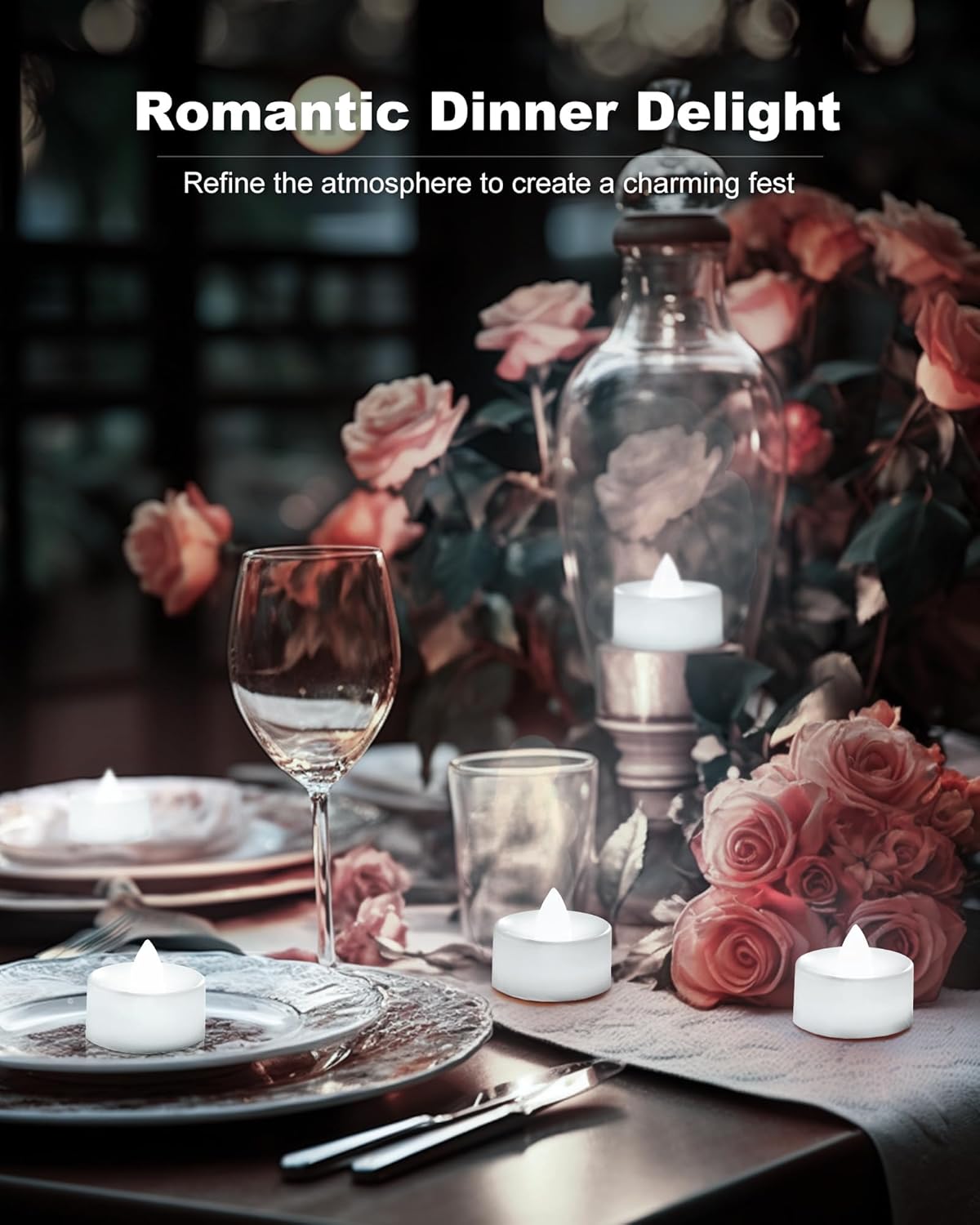 BEICHI Flameless Candles, 24Pack Battery Operated Candle, LED Tea Lights Candles Battery Operated