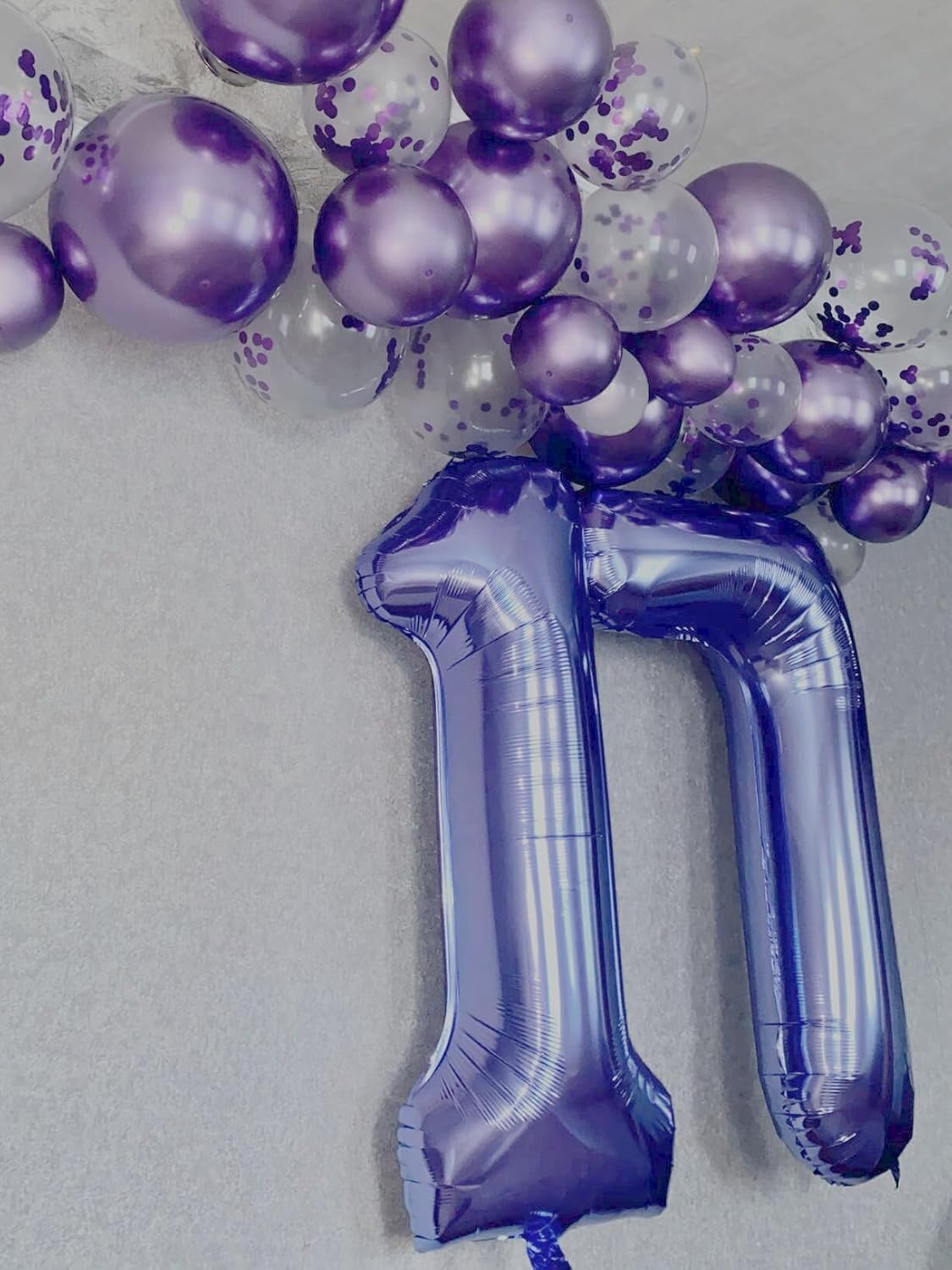 Digital Number 7 Lavender Birthday Balloon 40 Inch, Foil Balloons for 7 17 27 70 77 Party