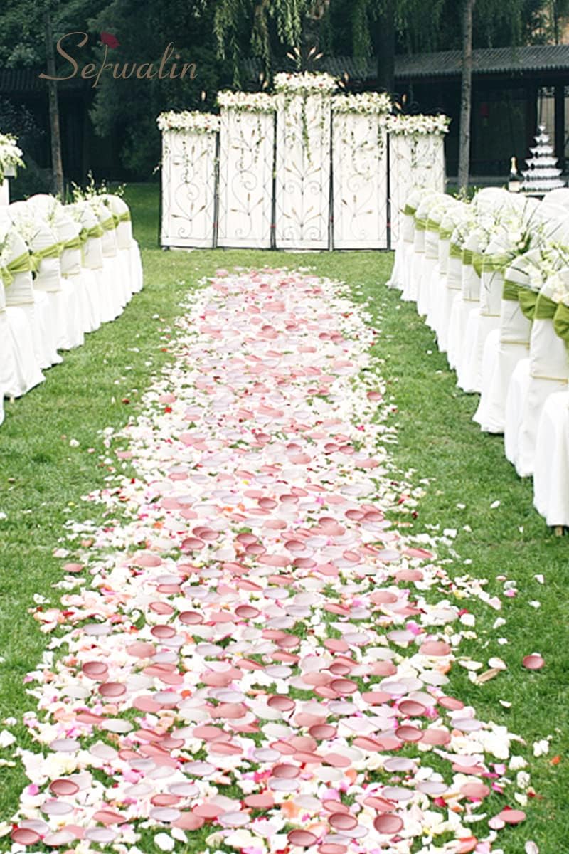 Serwalin 300Pcs Silk Rose Petals Flower Petals for Weddings Blush Pink Petals Fake Petals for