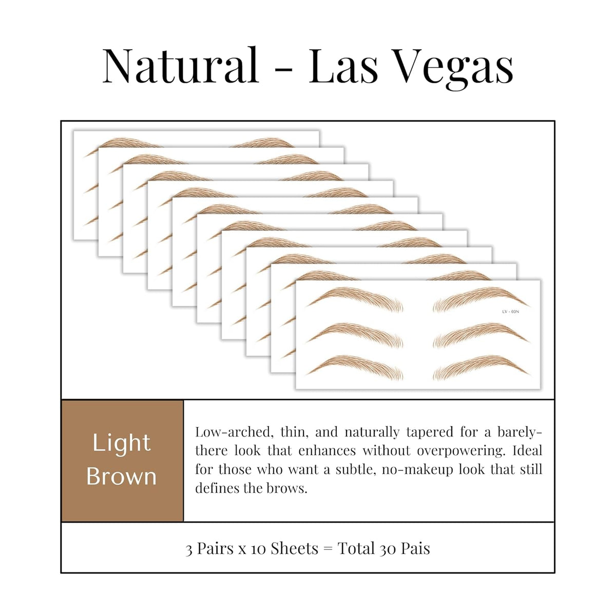 Bliss and Beyond USA Eyebrow Tattoo Stickers Waterproof – 30-Pair Deluxe Box | Realistic Hair-Like