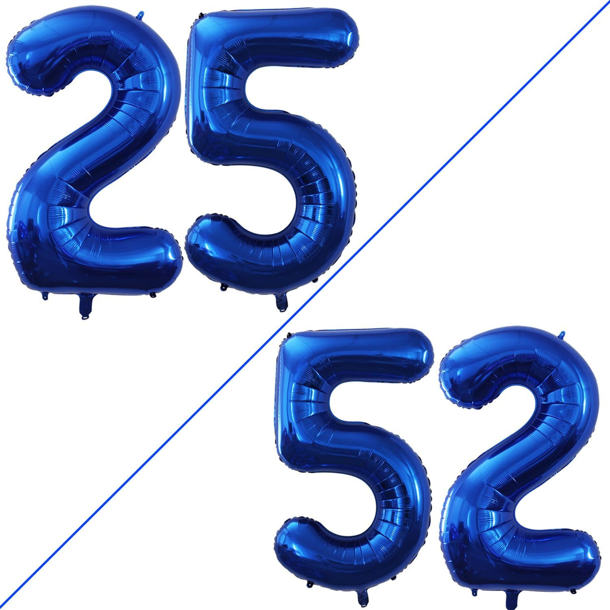 GOER Number 25 Balloons for 25th Birthday Party Decorations,42 Inch Jumbo Foil Helium 52 Balloons