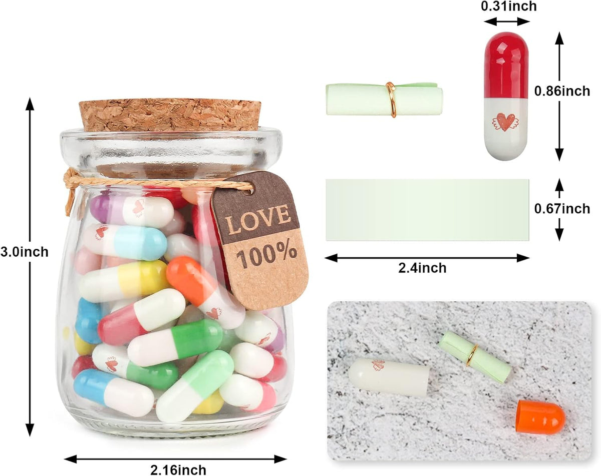 Capsule Letters Message in a Glass Bottle for Valentine's Day, Birthday,Thanksgiving