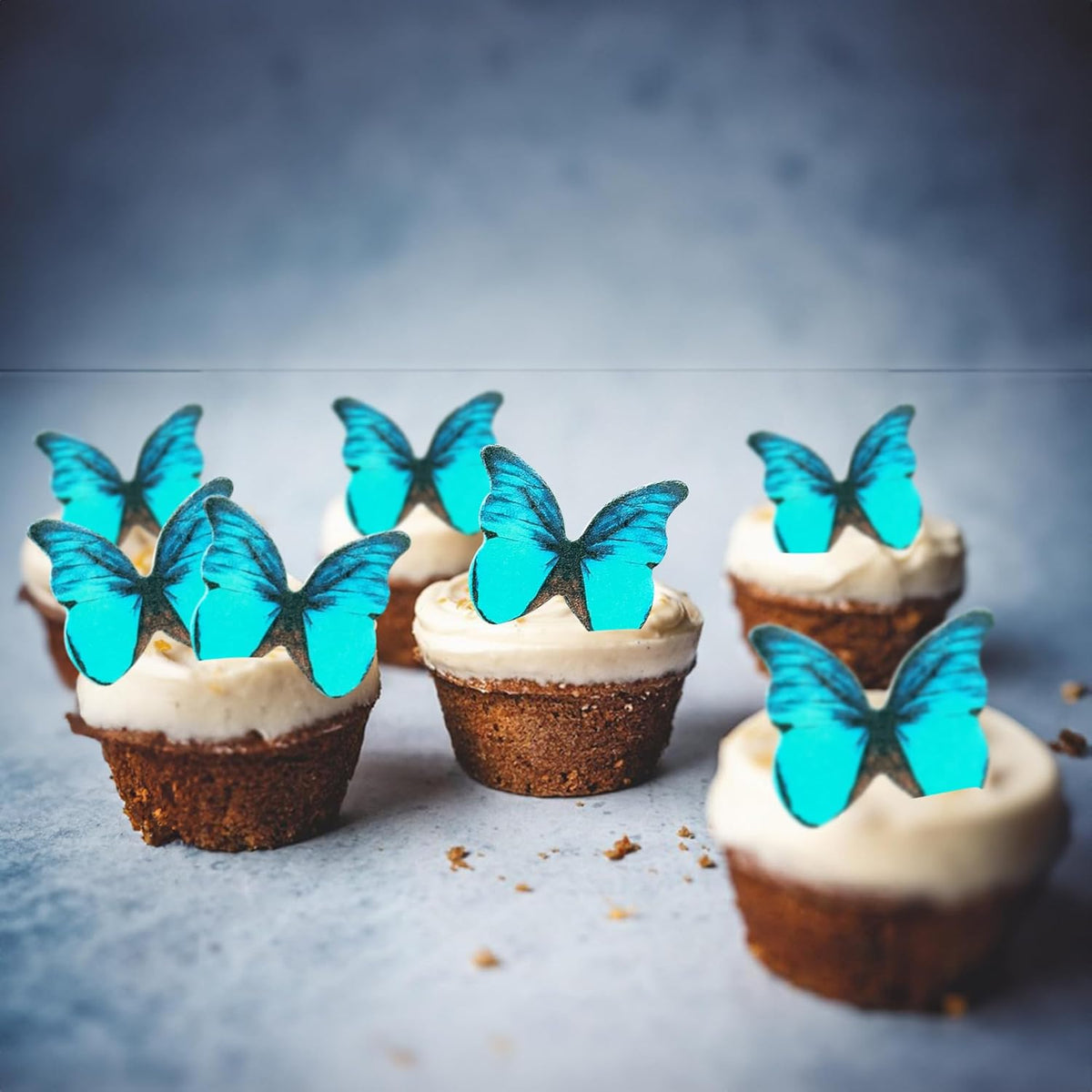 Ephlyn 48Pcs Edible Butterfly Cupcake Toppers Cute 3D Butterfly Cake Picks for Butterfly Theme Baby