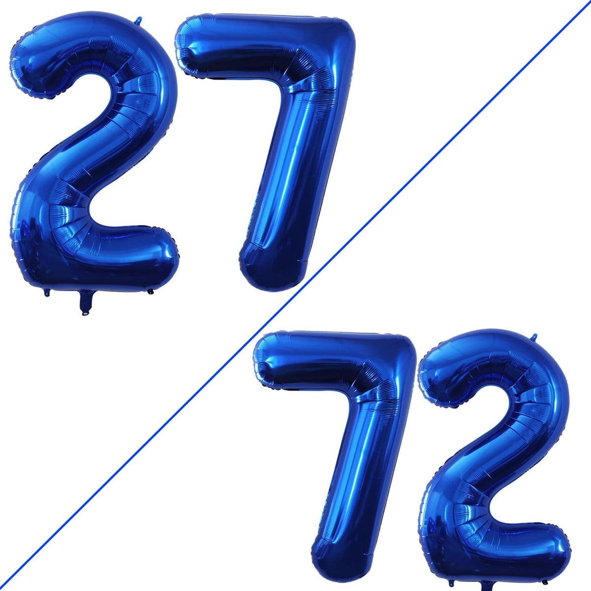 GOER Number 27 Balloons for 27th Birthday Party Decorations,42 Inch Jumbo Foil Helium 72 Balloons