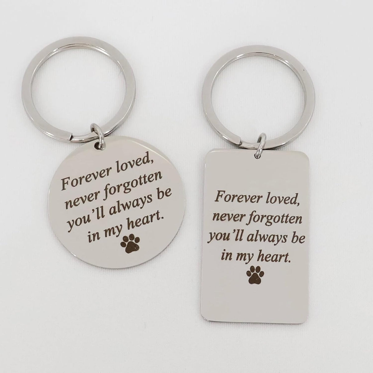 Custom Pet Portrait Keychain – Personalized Photo Engraved Keychain with Optional Back Text