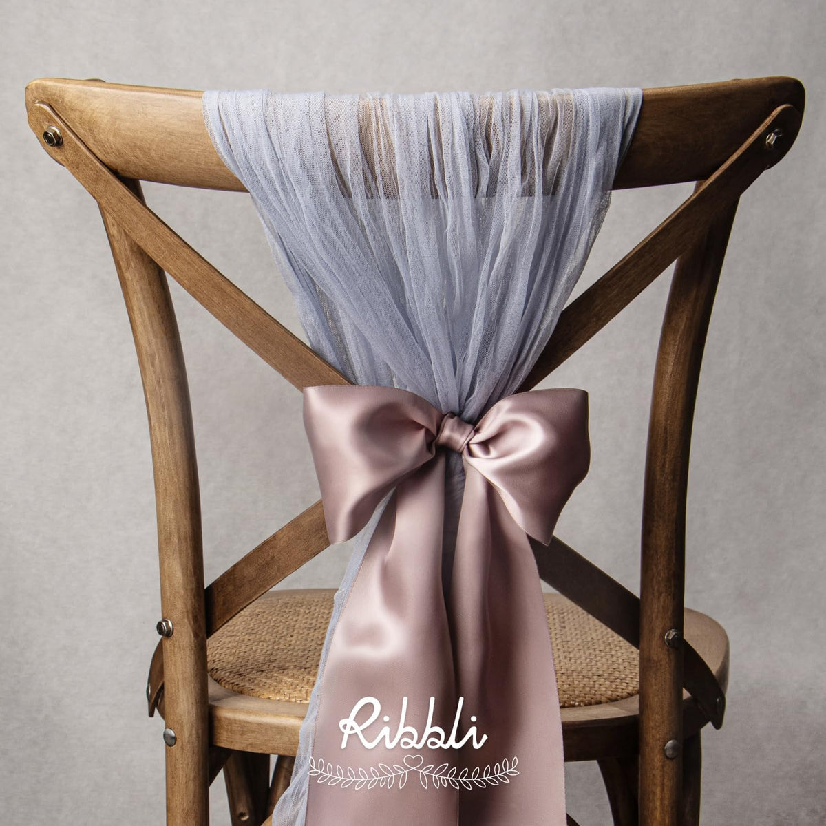 Ribbli Mauve Satin Ribbon 4 Inch Wide Dusty Rose Ribbon for Wedding Chair Sash Grand Opening