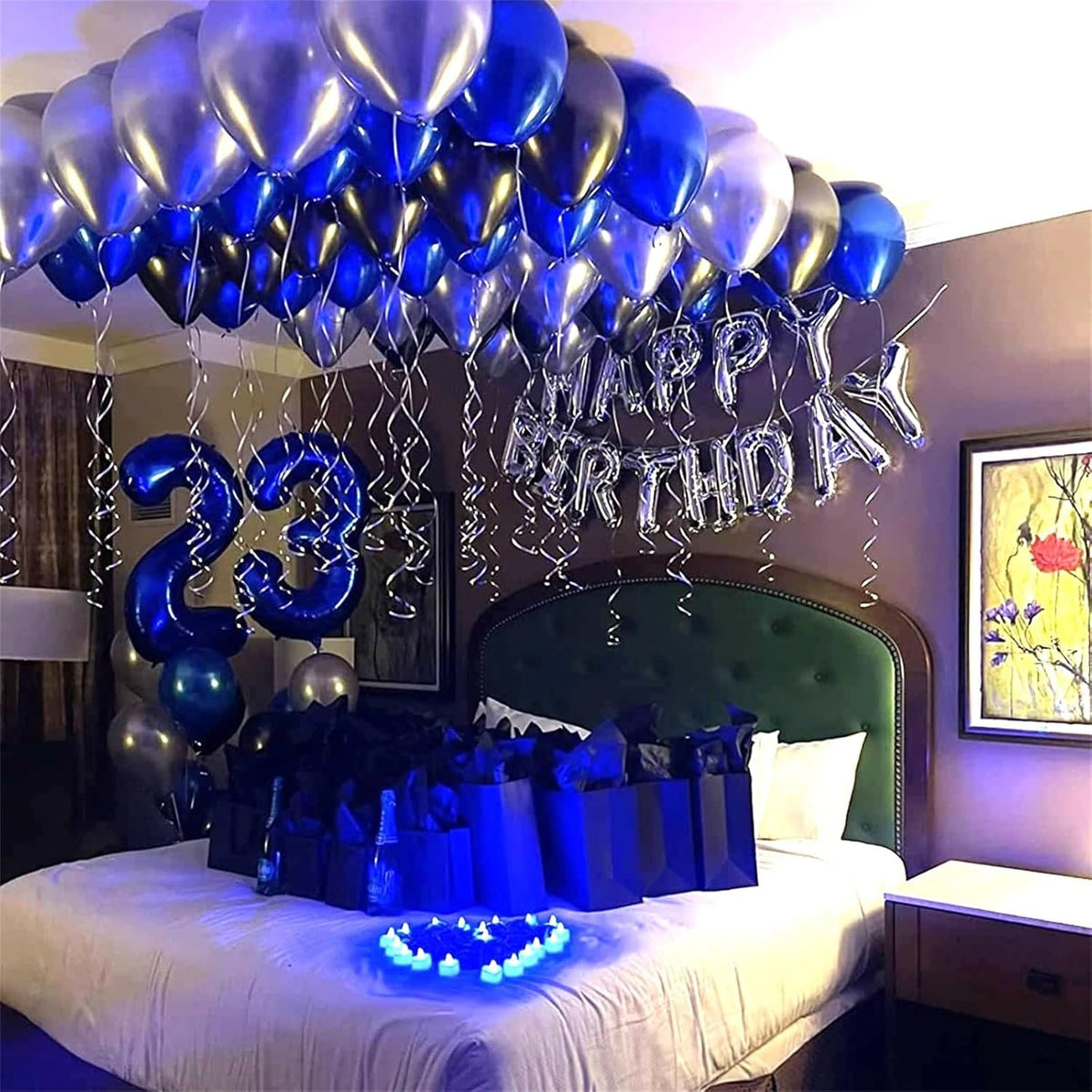 40" Balloon Number 2 Navy Blue, Large Dark Blue Foil Number Balloons Set 0-9, Royal Blue 2 Helium