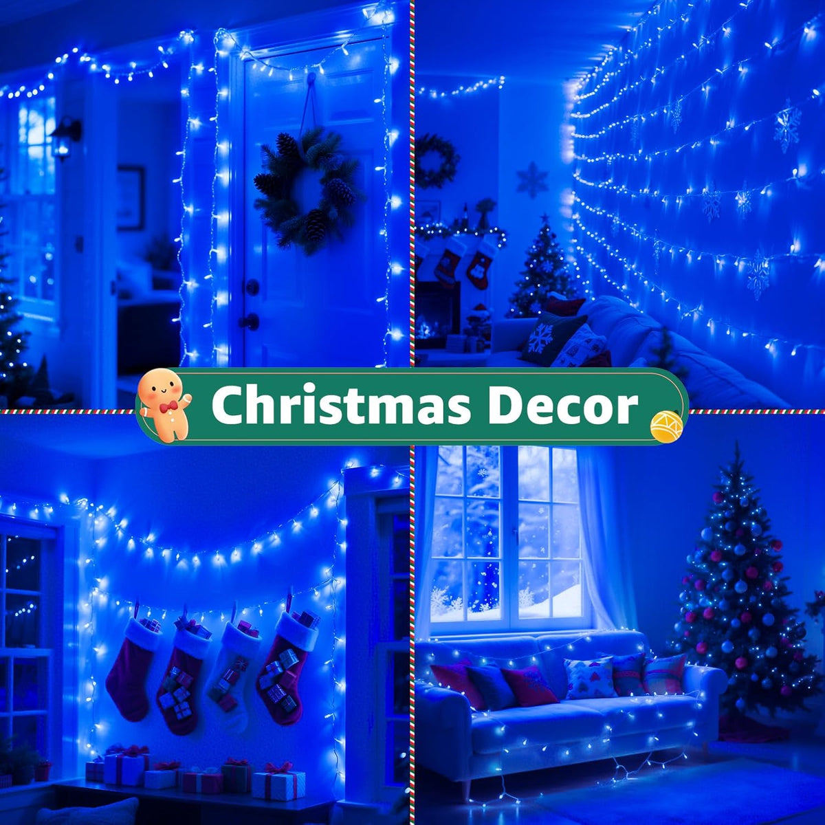 Christmas Lights Outdoor Waterproof, 196 FT 600 LED String Lights with Remote,8 Modes Christmas
