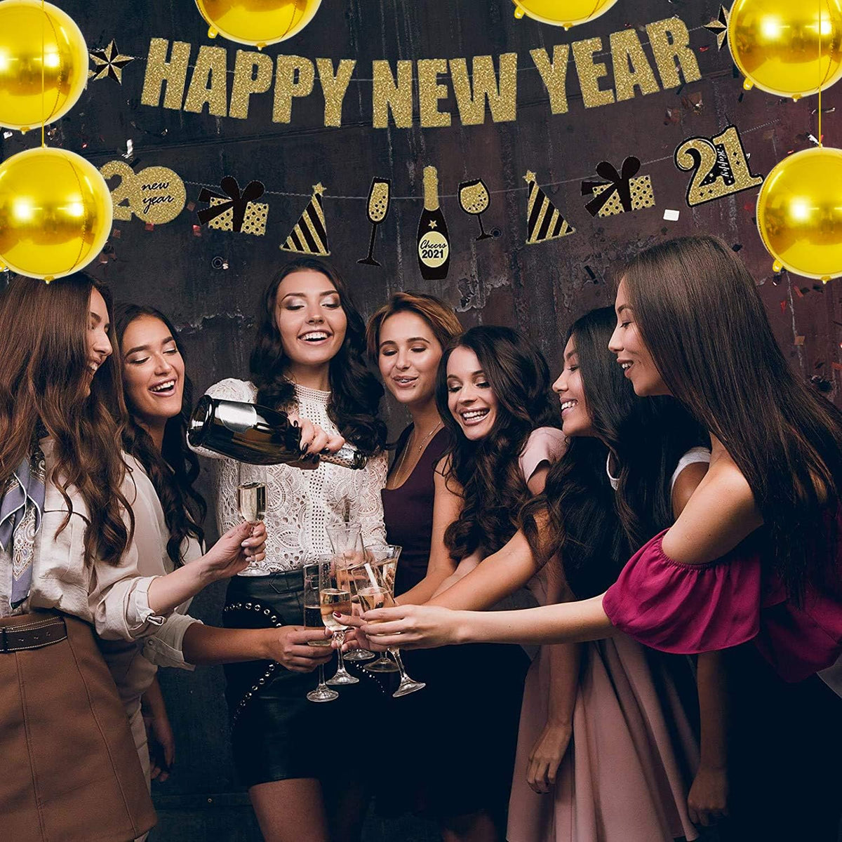 10 pcs Gold 4D balloon, 10 inch Foil Mylar Sphere Balloon for Birthday Party,Wedding,Valentine's