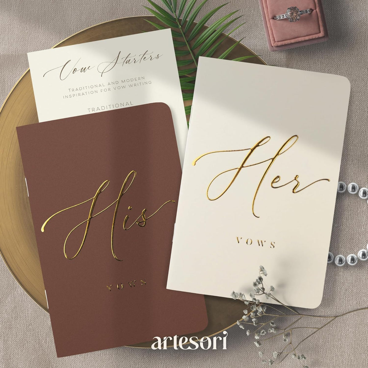 ARTESORI Wedding Vow Books His & Hers - Wedding Registry Gifts Ideas for Bride & Groom, Vow Books