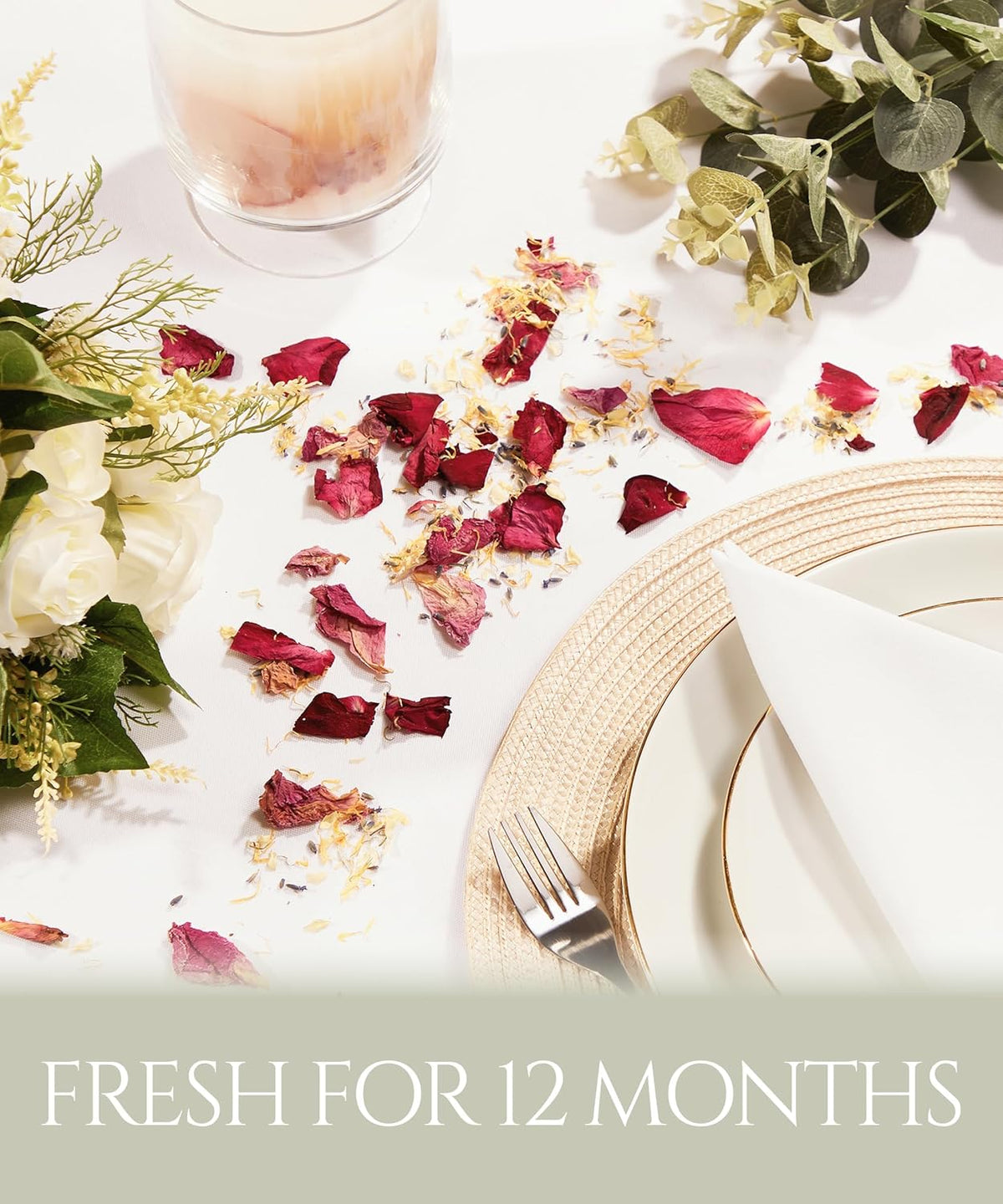 Flora & Bloom Biodegradable Confetti For 28 Guests | Dried Flowers (180g, 0.4lbs) | Wedding