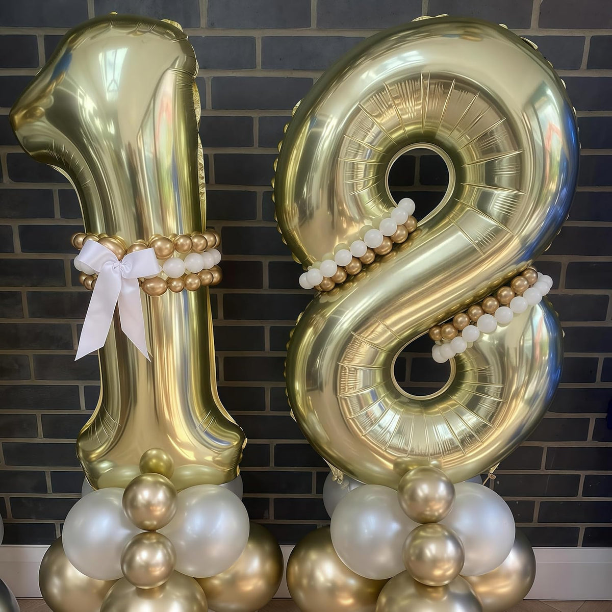 Champagne Gold 4 Balloon,40 Inch Light Gold Number 4 Balloon Big Foil Mylar Helium 4 Balloon for