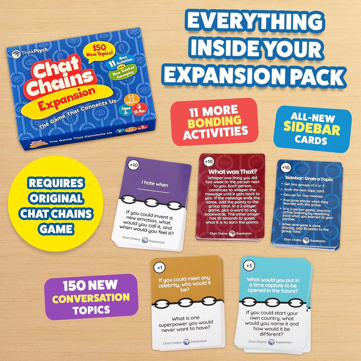 ThinkPsych Chat Chains Expansion Pack - Counseling Games & Therapy Games for Teens - Social Skills