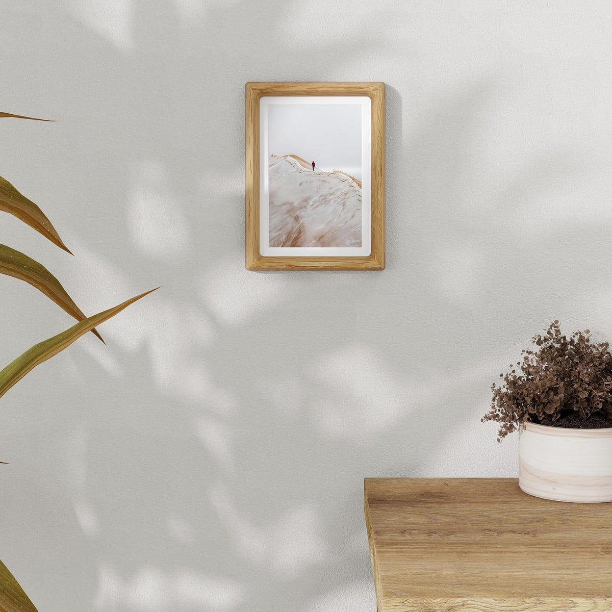 5x7 Wooden Picture Frames USA-Sourced Natural Oak Wood Solid Wood Photo Frame Handcrafted Rounded