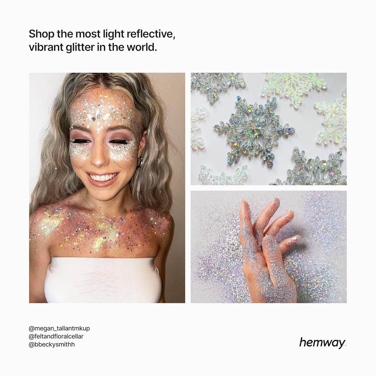 Hemway Eco Friendly Biodegradable Glitter 100g / 3.5oz Bio Cosmetic Safe Sparkle Vegan for Face