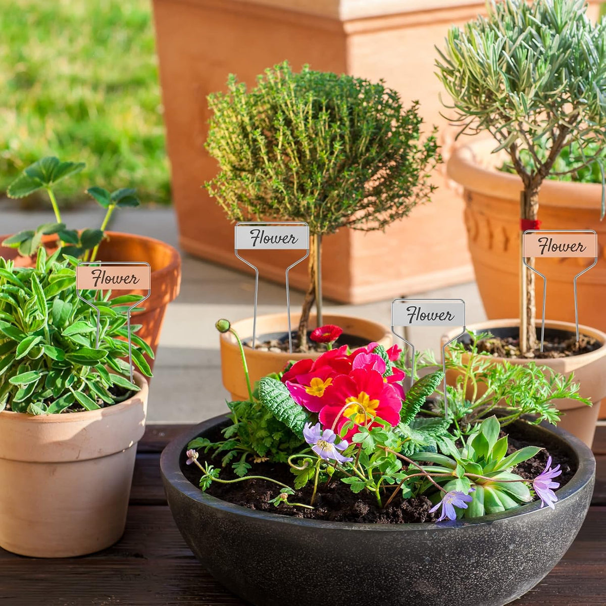80 Pcs 10" High Plant Labels, Include 40 Copper Metal Plant Tags and 40 Weatherproof Garden