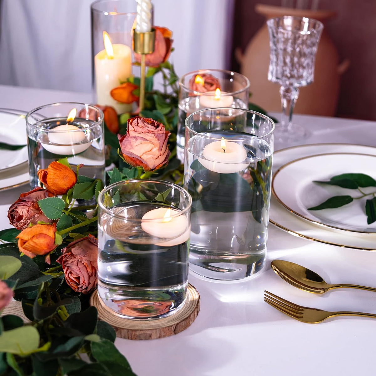 6 Inch Glass Cylinder Vases for Centerpieces | 12Pcs Clear Small Flower Vase for Wedding
