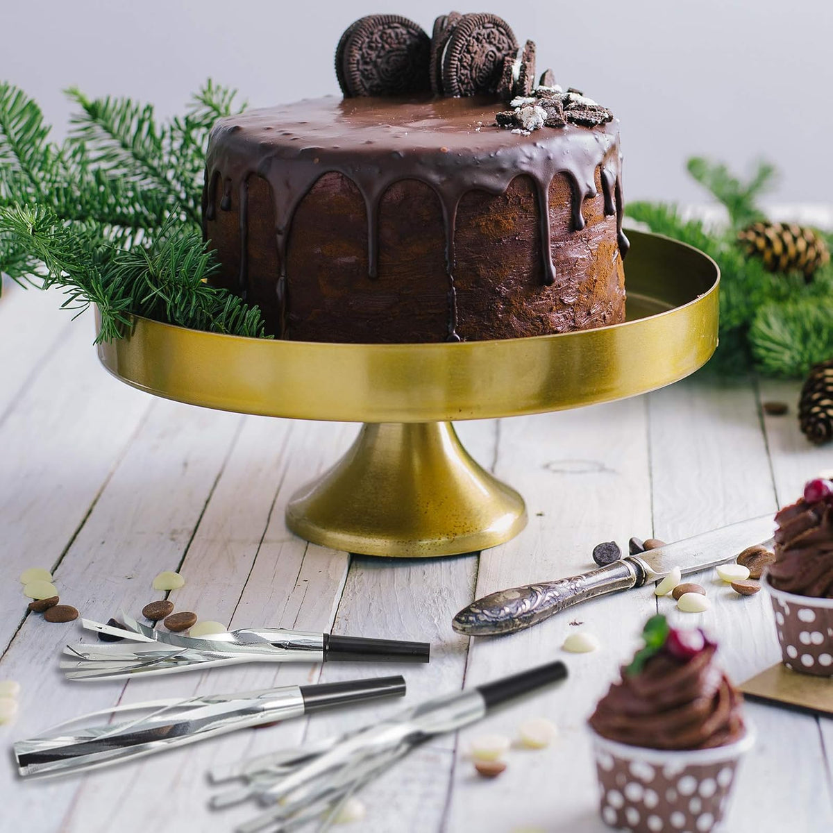 Skylety 24 Pcs Noise Makers Party Favors Silver Blowers Glitter Noise Makers for Sporting Events