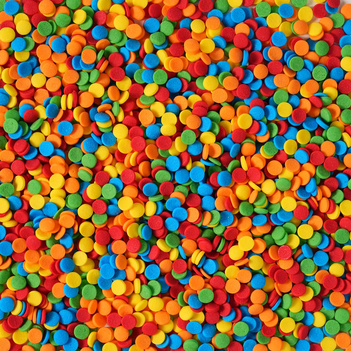 Edible Confetti Sprinkles, Rainbow Sprinkles for Cake Decorating, Round Sprinkles for Cupcakes