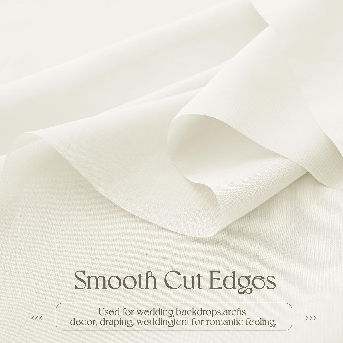 VACVELT Wedding Arch Draping Fabric, Ivory Chiffon, 2 Panels Sheer Drapes, 30 Inch x 20ft Chiffon