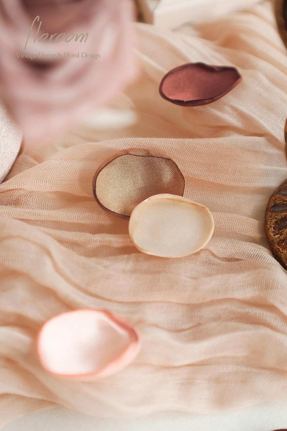 Floroom 300pcs Rose Petals Earth Tones Brown Faux Silk Flower Petals for Wedding Flower Girl Basket
