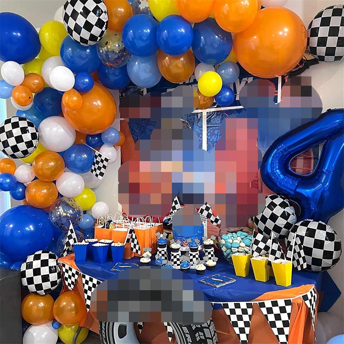 Navy Blue Foil Balloon Number 4, 40'' Giant Self Inflating Number Balloons Set 0-9, Large Dark Blue