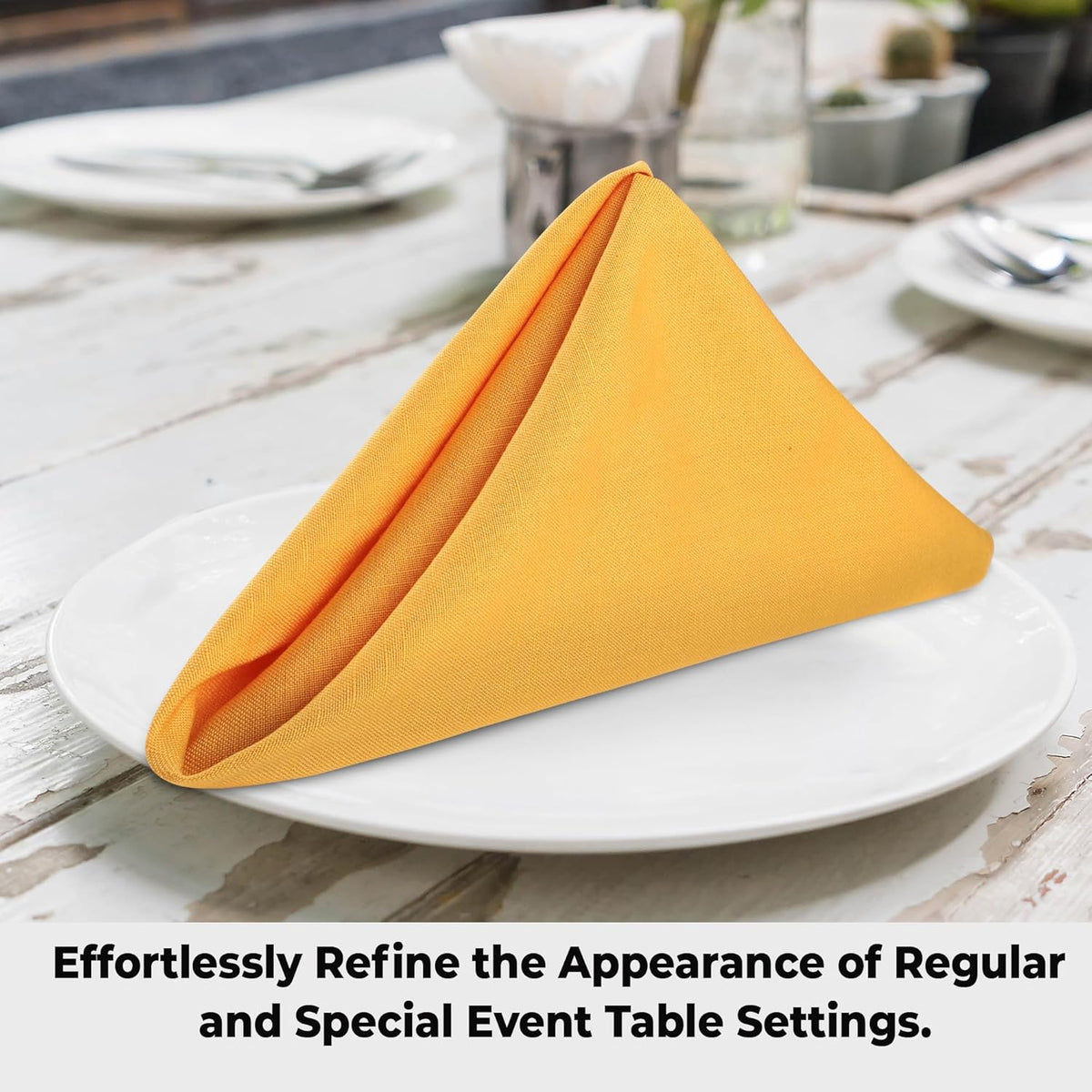 Urban Villa Cloth Napkins 100% Cotton Slub Absorbent Dinner Napkins (Set of 12) Oversized 20x20