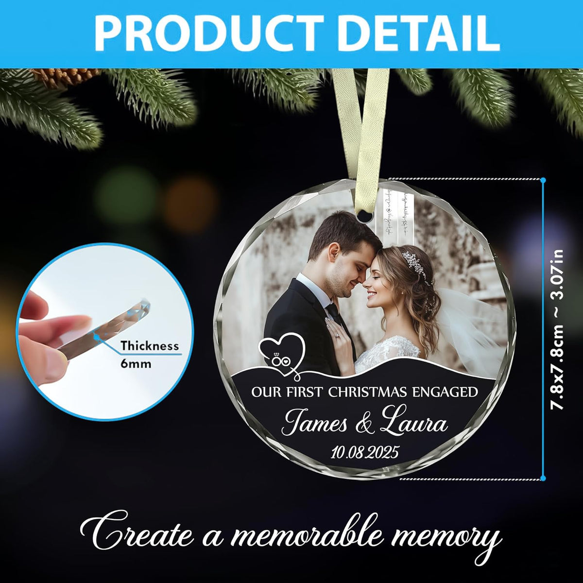 Personalized Our First Christmas Engaged Ornaments - Wedding Christmas Ornament For Newlywed