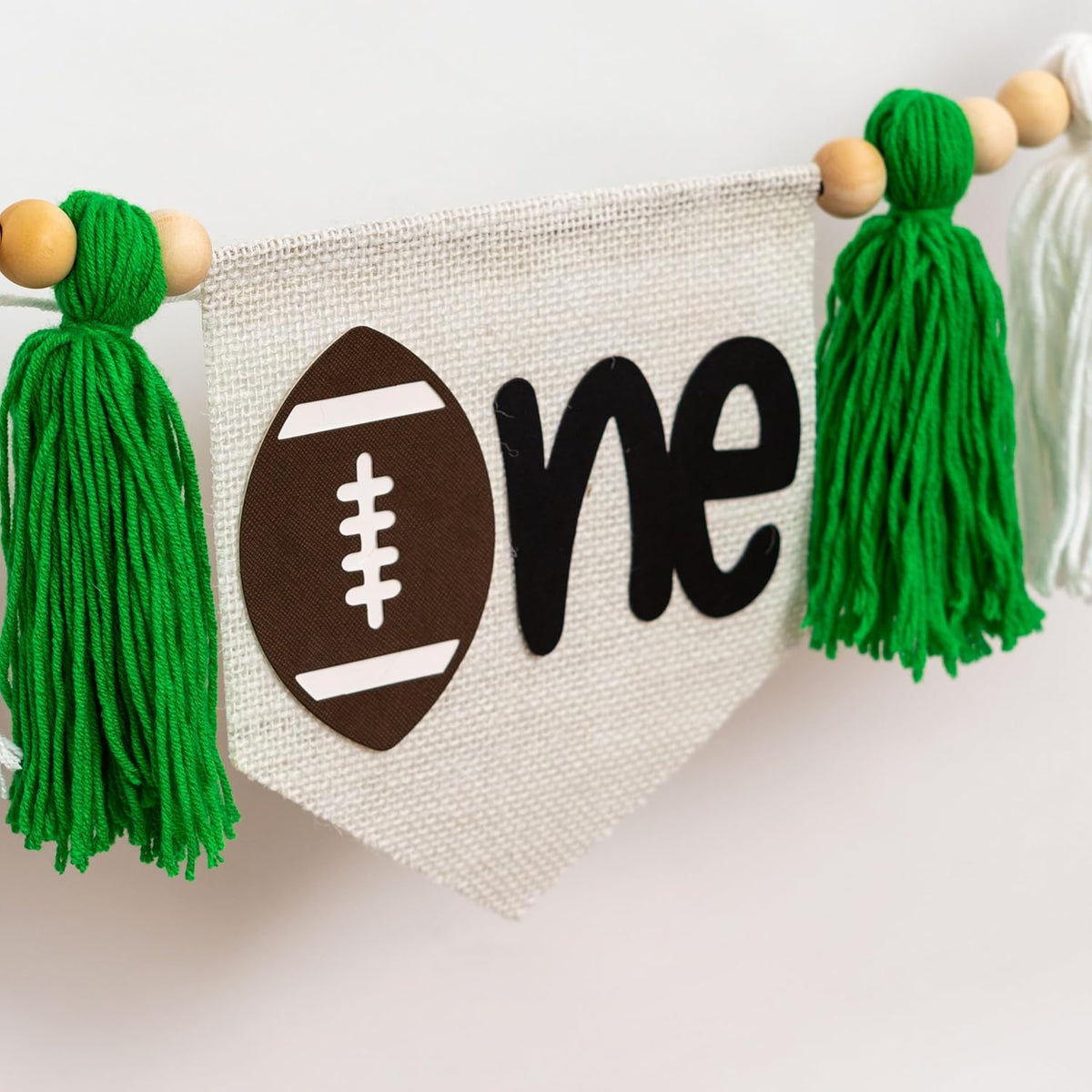 Gostman Football One High Chair Banner - Handmade Football Theme Tassel Garland Banner, First