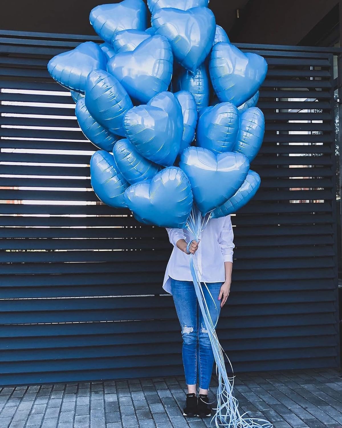 Pink Heart Shaped balloons Pack of 12,18 Inch Love Valentine Balloons Blue Heart Romantic Balloons