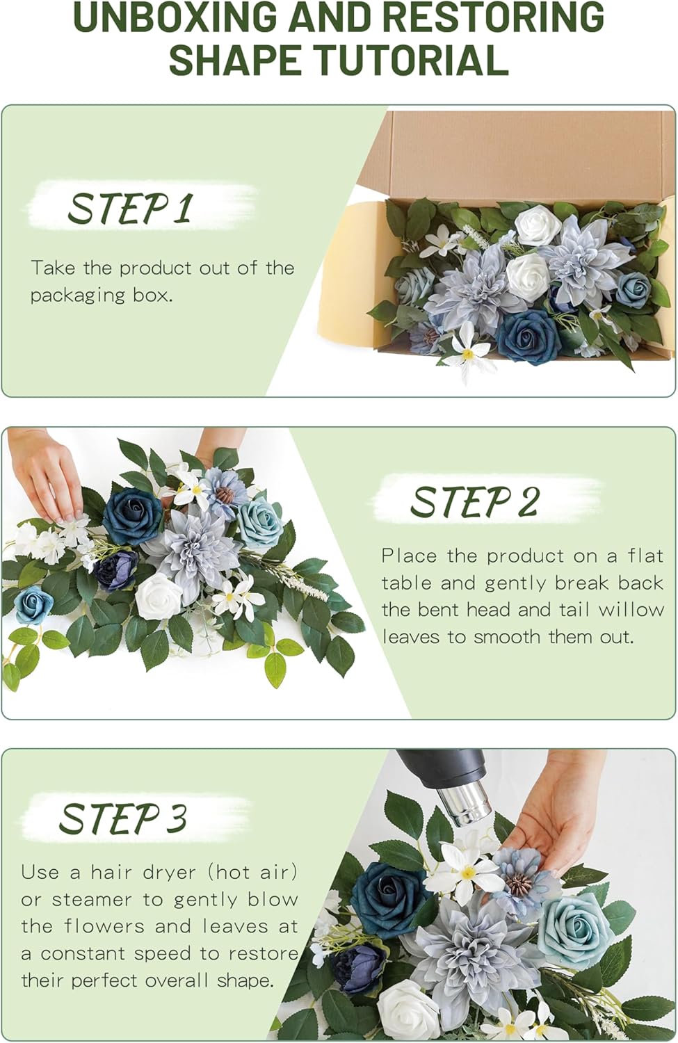 Wedding decor (pack of 2) Welcome Sign Flower Backdrop Garland For Ceremony Reception Wall Easel