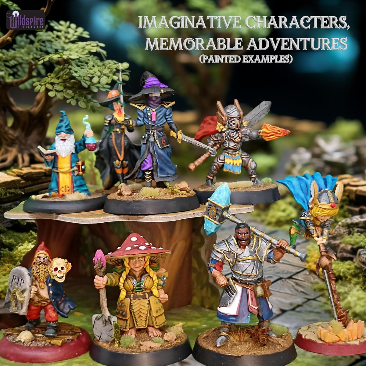 Wildspire Spellblades - Hero Player-Characters & NPC for DND Miniatures Unpainted Bulk 28mm-32mm