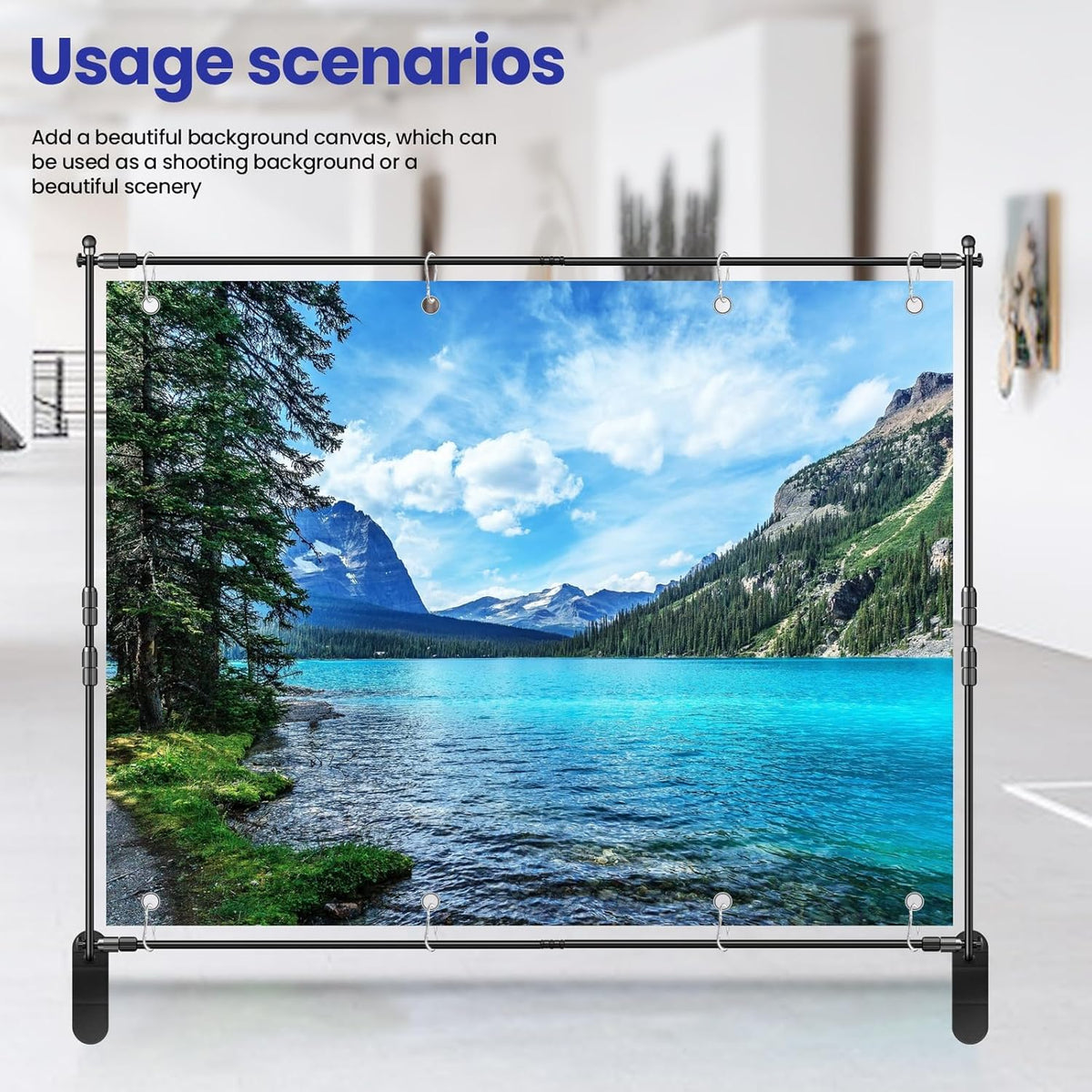 Jiang&Rong 10x8ft Photo Backdrop Stand Kit - Adjustable Telescopic Booth Background Stand with Step