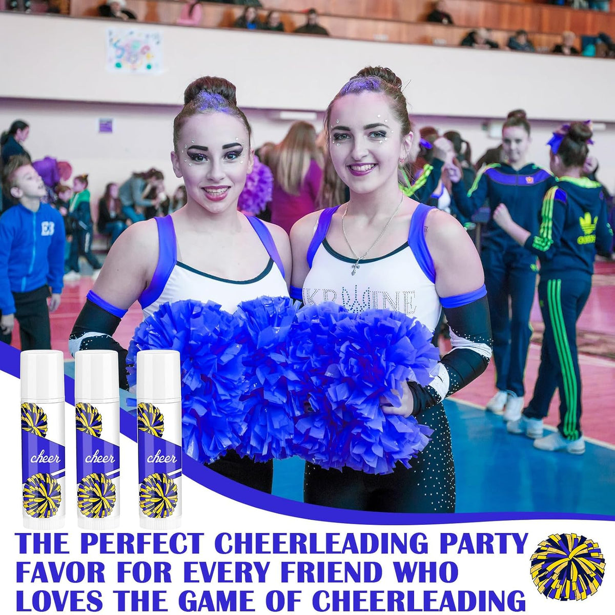 24 Pcs Cheer Lip Balm Cheer Teams Camp Gifts Pom Pom Leaders Party Favors Gear Lip Balm Mom Gift