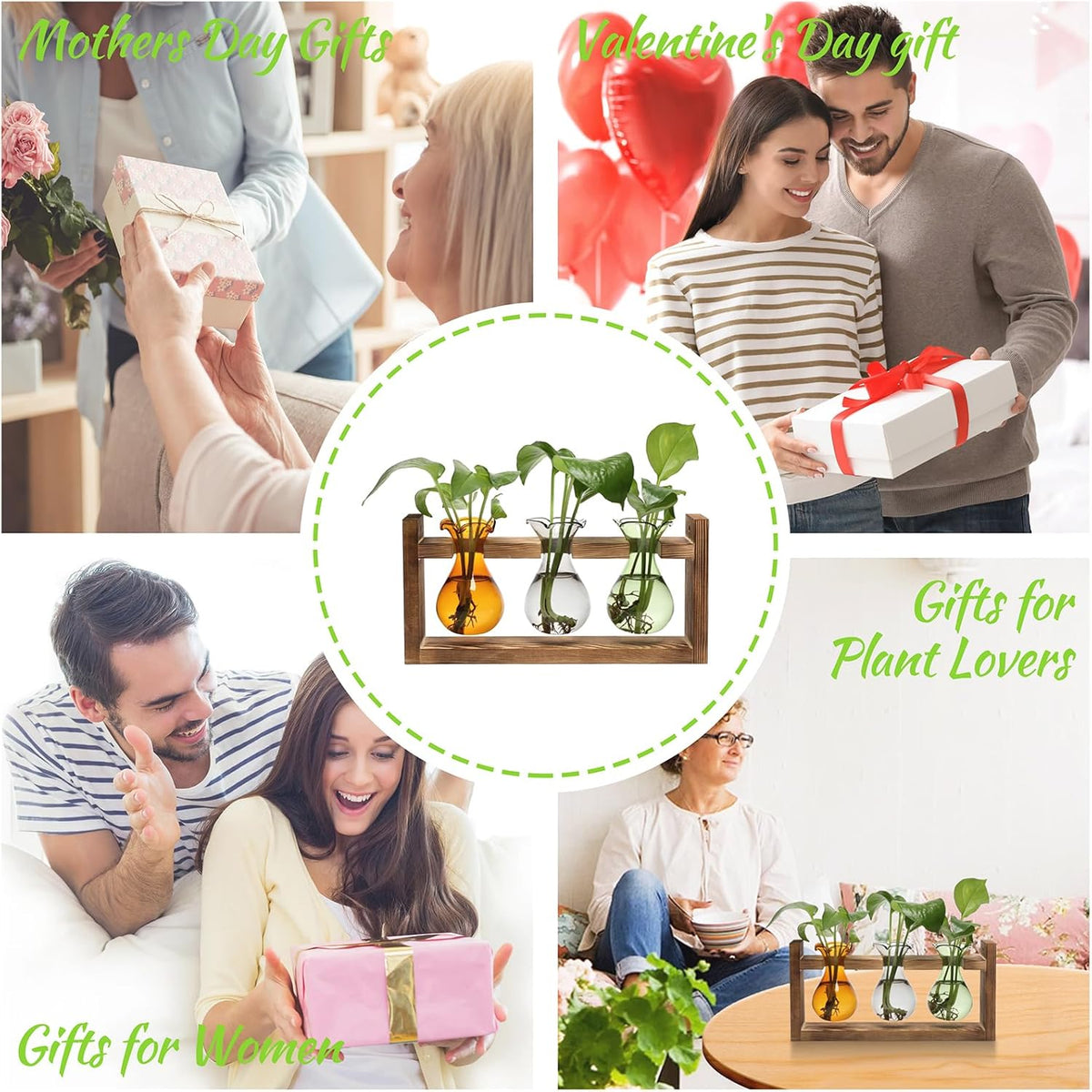 Plant Propagation Station Plant Terrarium Unique Birthday Gifts for Women Home Office Decor Planter