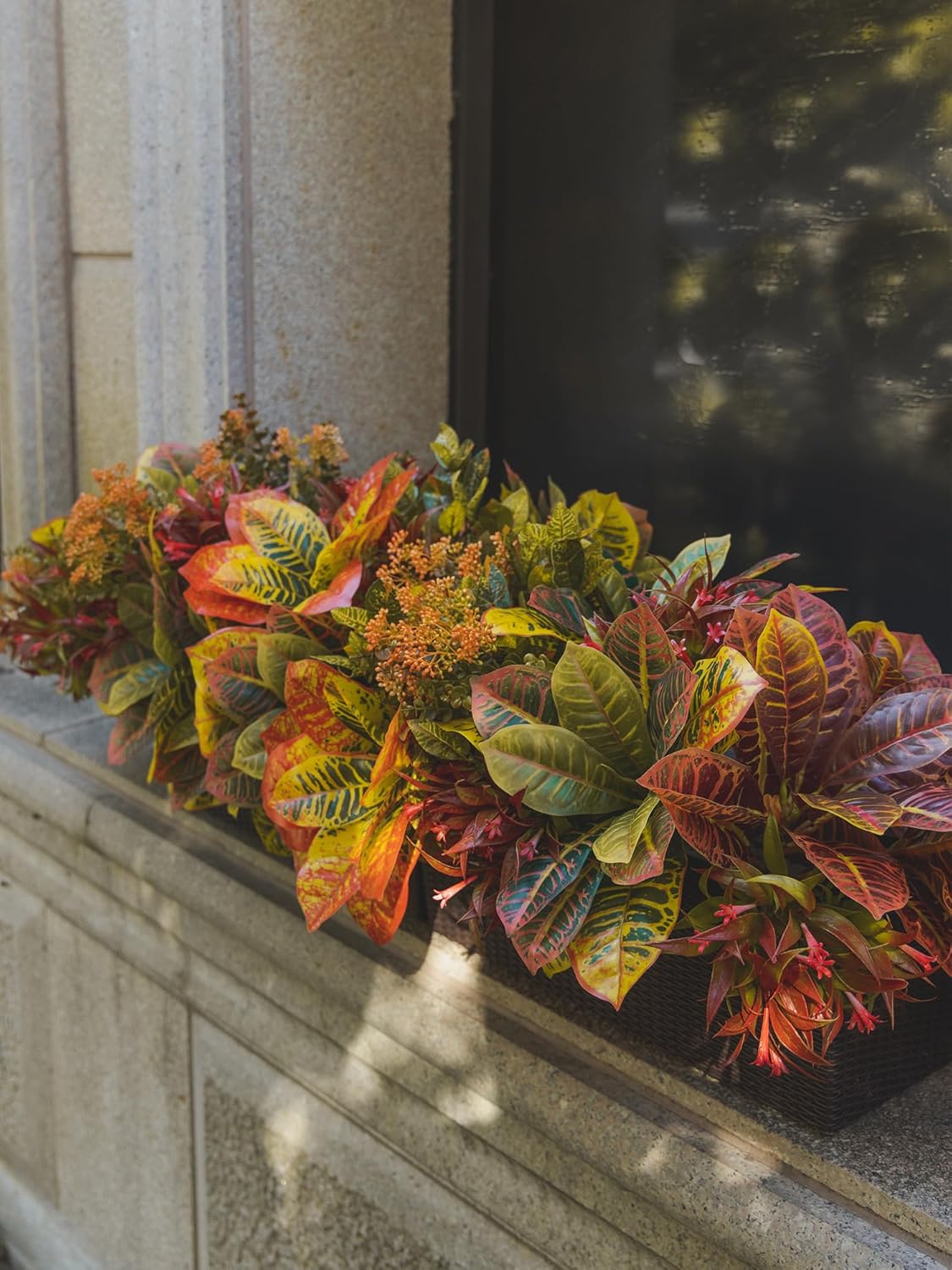 PARTY JOY 12 Bunches Artificial Fall Flowers, Fake Plants Outdoor, Fake Bushes UV Resistant