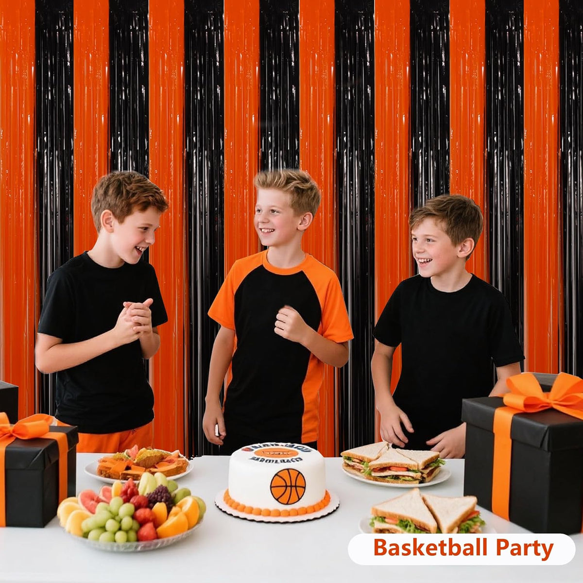 BEISHIDA Black Bronze Door Streamers Backdrop Foil Fringe Tinsel Party Streamers Curtains Photo