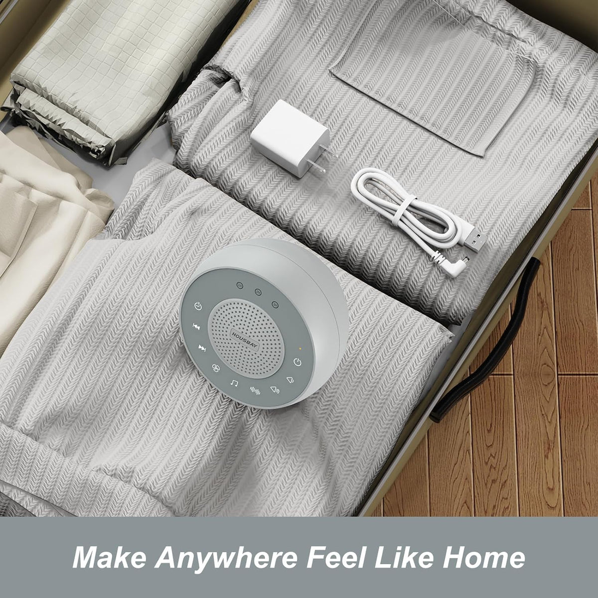 Housbay Glows White Noise Sound Machine, 31 Soothing Sounds, 5W Loud Stereo Sound, Sleep Timer