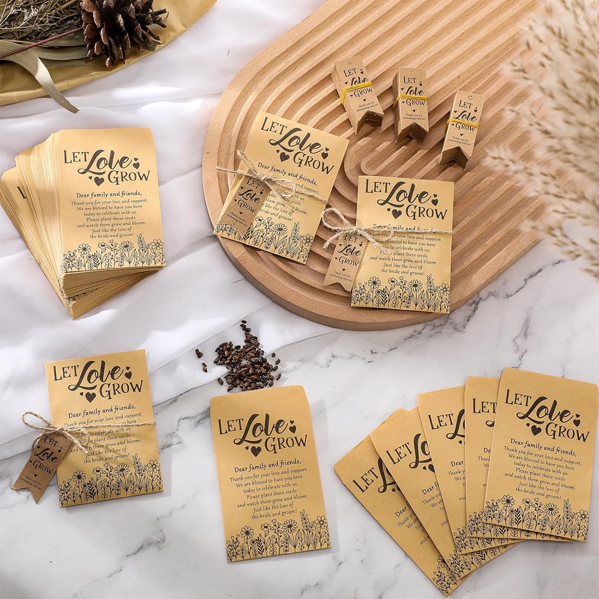 50 Sets Let Love Grow Wedding Favors for Guests Wedding Thank You Gifts Bulk Include Flower Seed