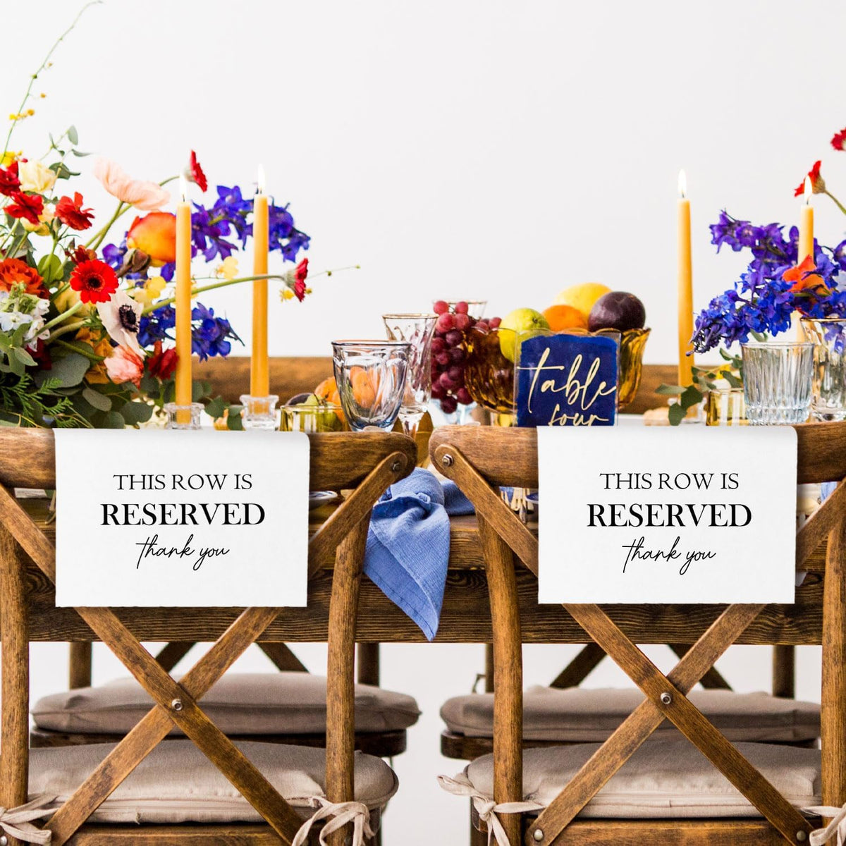Reserved Seating Chair Signs, This Row Is Reserved Pew Cloths Seating Placeholder for Church Pews