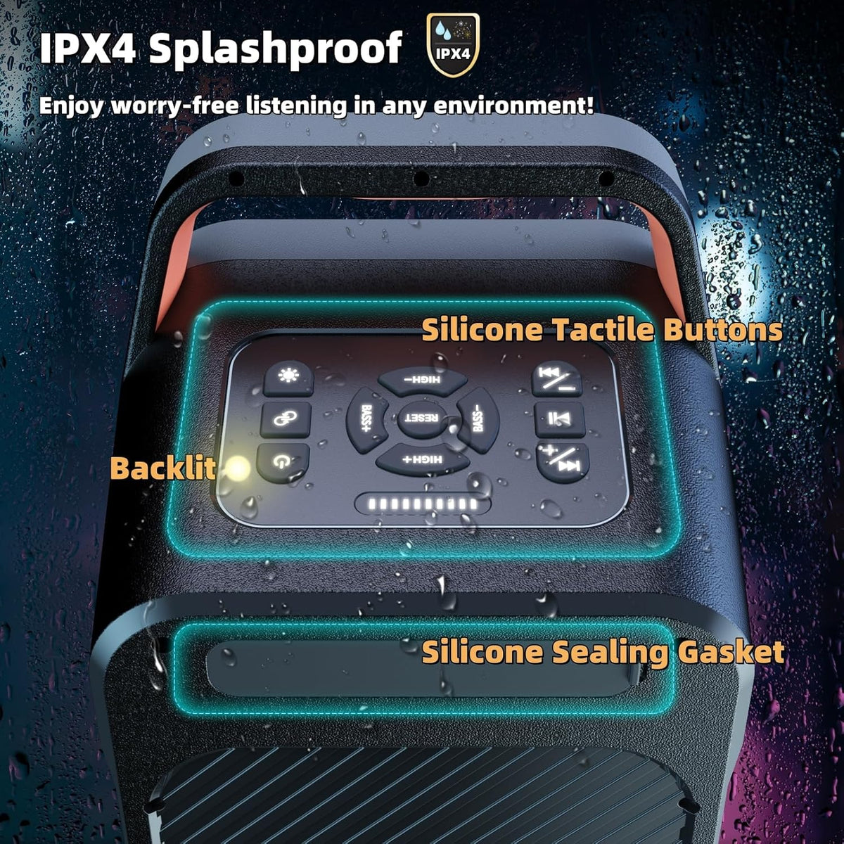 Portable Bluetooth Speaker: 240W Peak Powerful Loud Sound Deep Bass Wireless Boombox Large