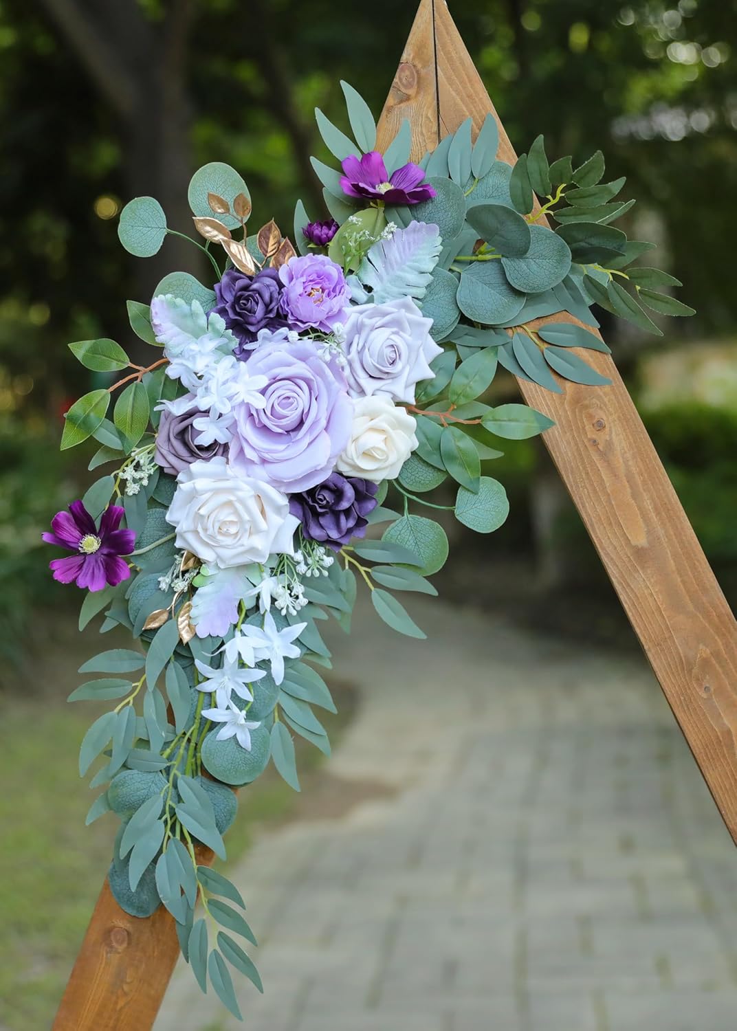 Artificial Lilac Wedding Arch Flowers Swags Set of 2 for Wedding Welcome Signs Floral and Reception