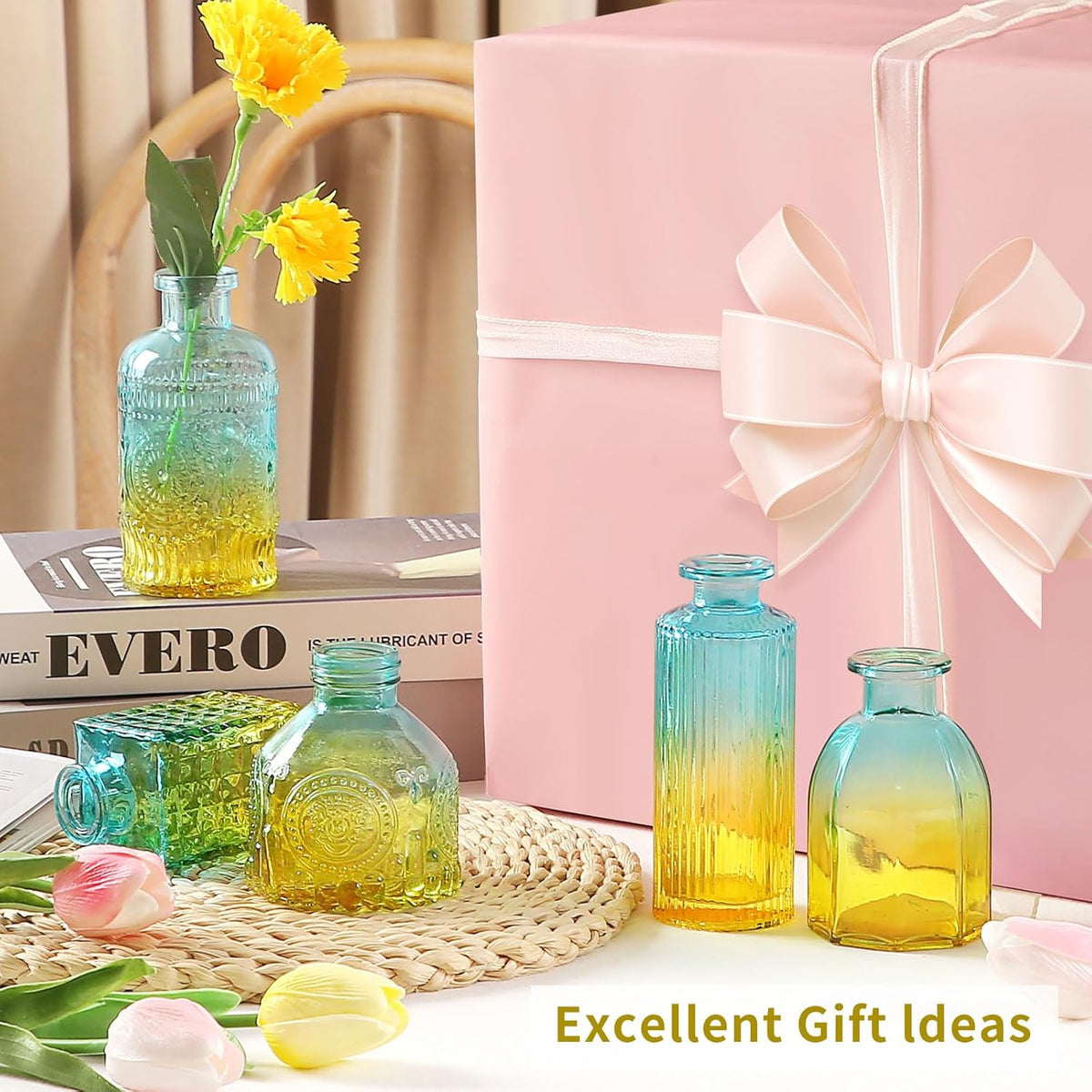 Glass Bud Vases in Bulk Set of 30 Pcs,Small Glass Vases for Flowers as Wedding Centerpieces for