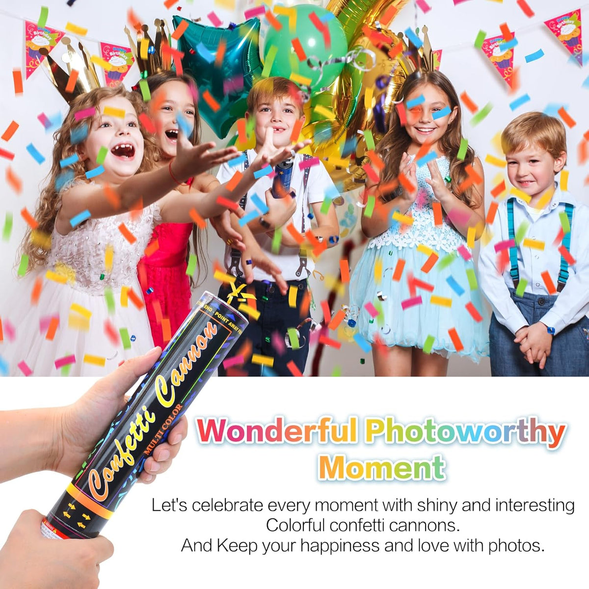 Confetti Cannon Multicolor 12 Pack Biodegradable Confetti Popper Party Confetti Shooters12 Inch