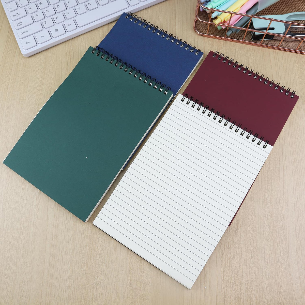 4 Pcs Top Bound Spiral Notebook,8.3 inch x 5.8 inch,60 Sheet,7mm College Ruled Paper,A5 Spiral Note