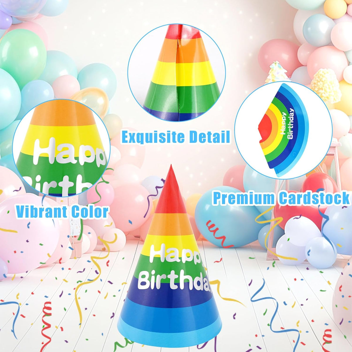 CANREVEL Party Hats for Kids and Adults, Party Headwear, Happy Birthday Hats, Birthday Party